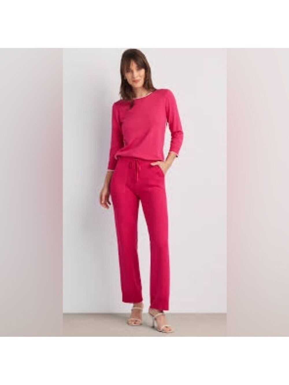 Ellen Tracy Women’s Knit Pink Pull On Pants Sz Small